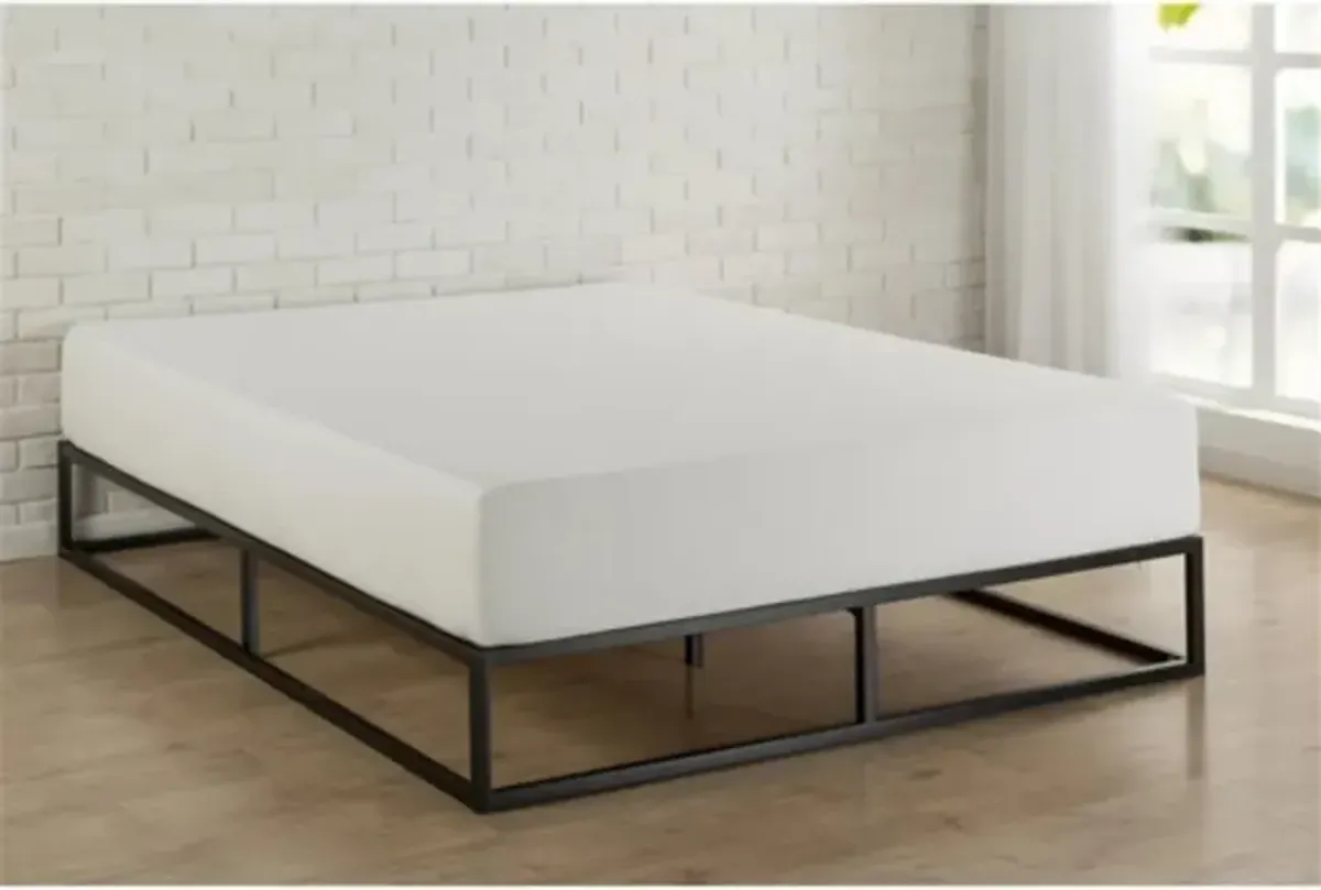 Metal Platform Bed Frame with Wood Slats – Low Profile, Modern Style for Small Spaces