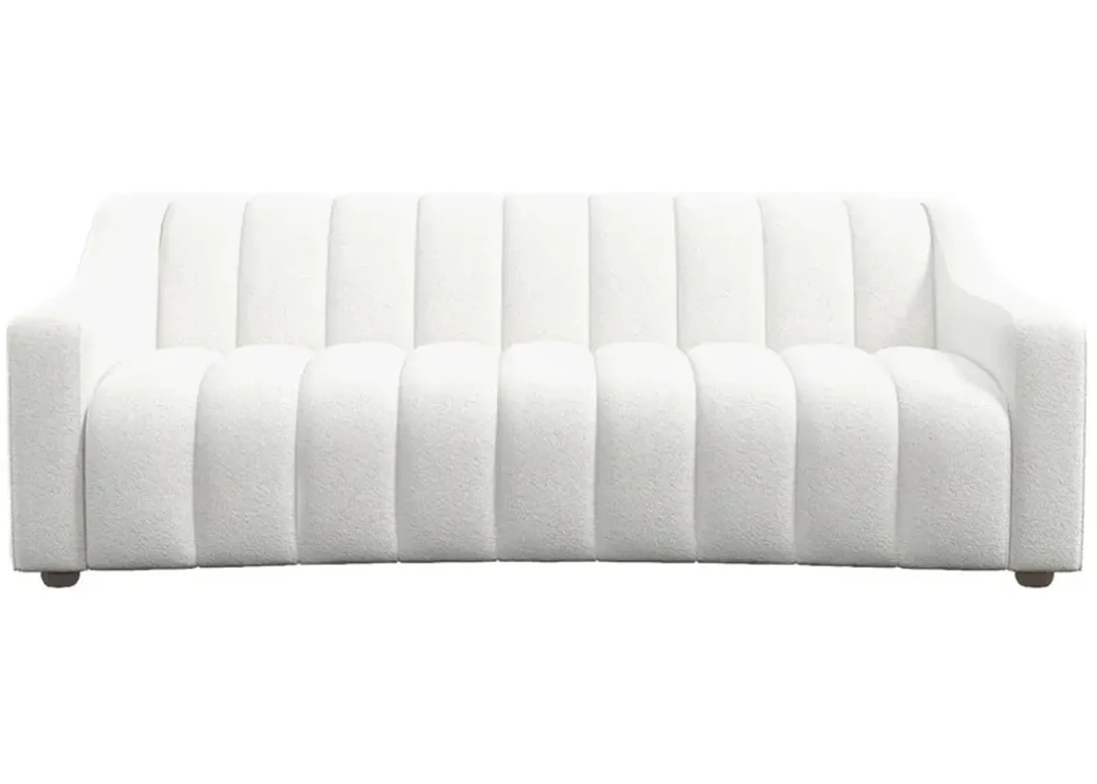 Ashcroft Furniture Co Marcus Mid-Century Modern Luxury Tight Back Cream Boucle Couch