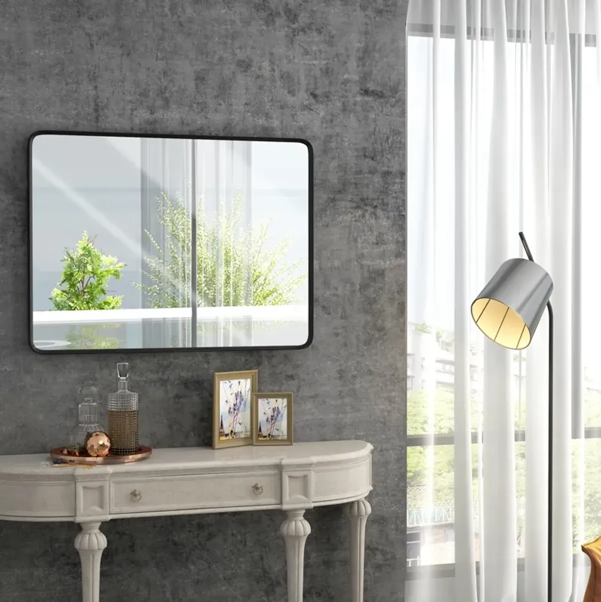 30 x 22 Inch Wall Mirror Aluminum Frame Rectangular Wall Mirrors for Bathroom