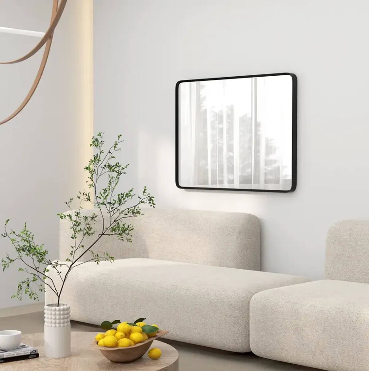 30 x 22 Inch Wall Mirror Aluminum Frame Rectangular Wall Mirrors for Bathroom