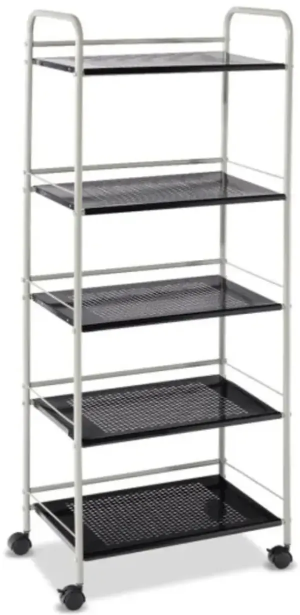 Hivvago 5-Tier Kitchen Rolling Utility Microwave Rack Cart with Lockable Casters