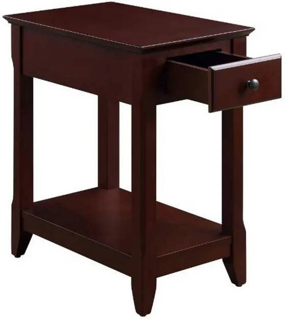 Accent Table with 1 Drawer and Bottom Shelf, Brown-Benzara