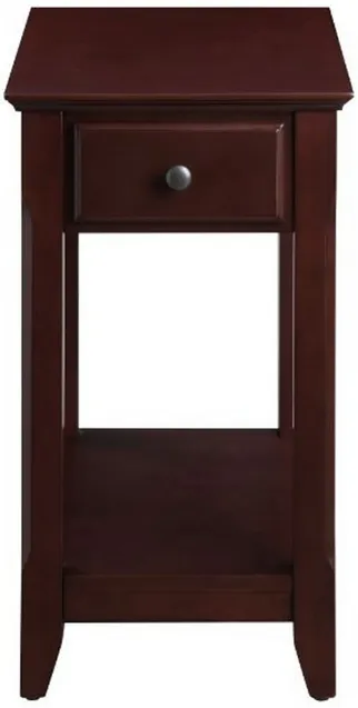 Accent Table with 1 Drawer and Bottom Shelf, Brown-Benzara