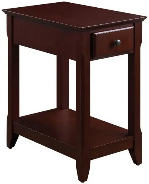 Accent Table with 1 Drawer and Bottom Shelf, Brown-Benzara