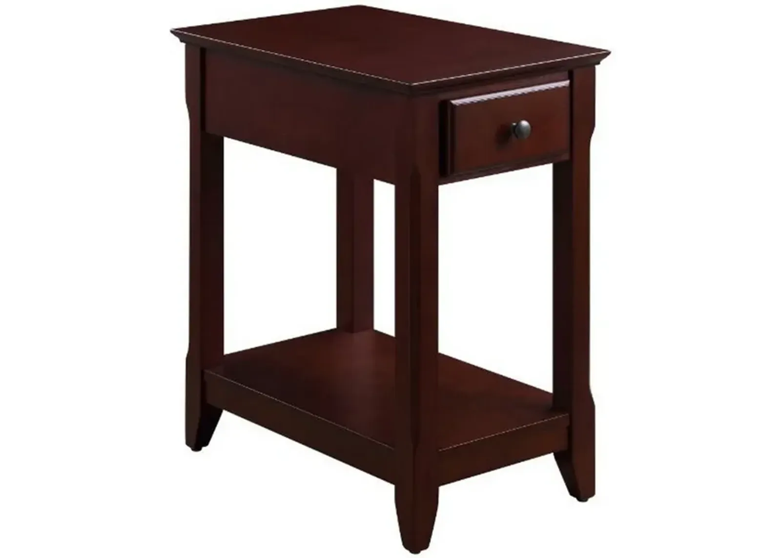 Accent Table with 1 Drawer and Bottom Shelf, Brown-Benzara