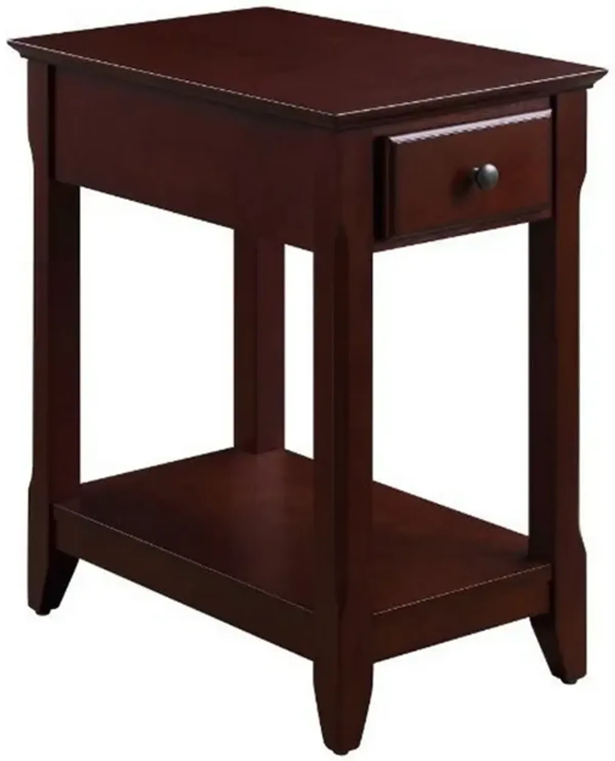 Accent Table with 1 Drawer and Bottom Shelf, Brown-Benzara