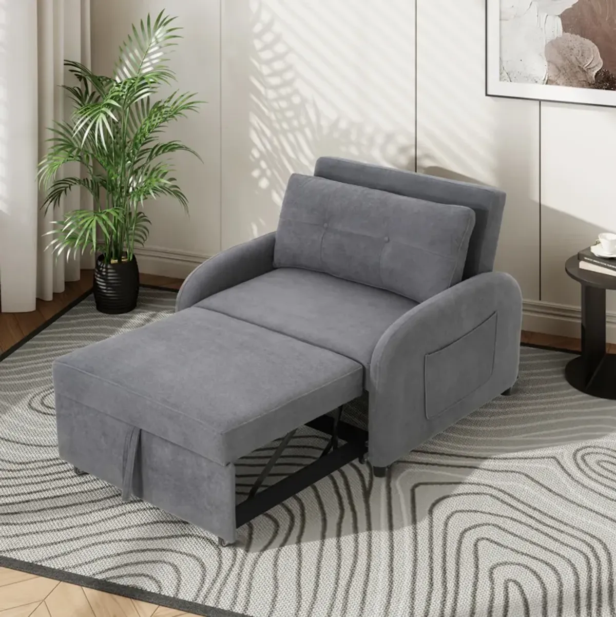 Merax Convertible Sleeper Sofa  Loveseat with Pillow and Pocket