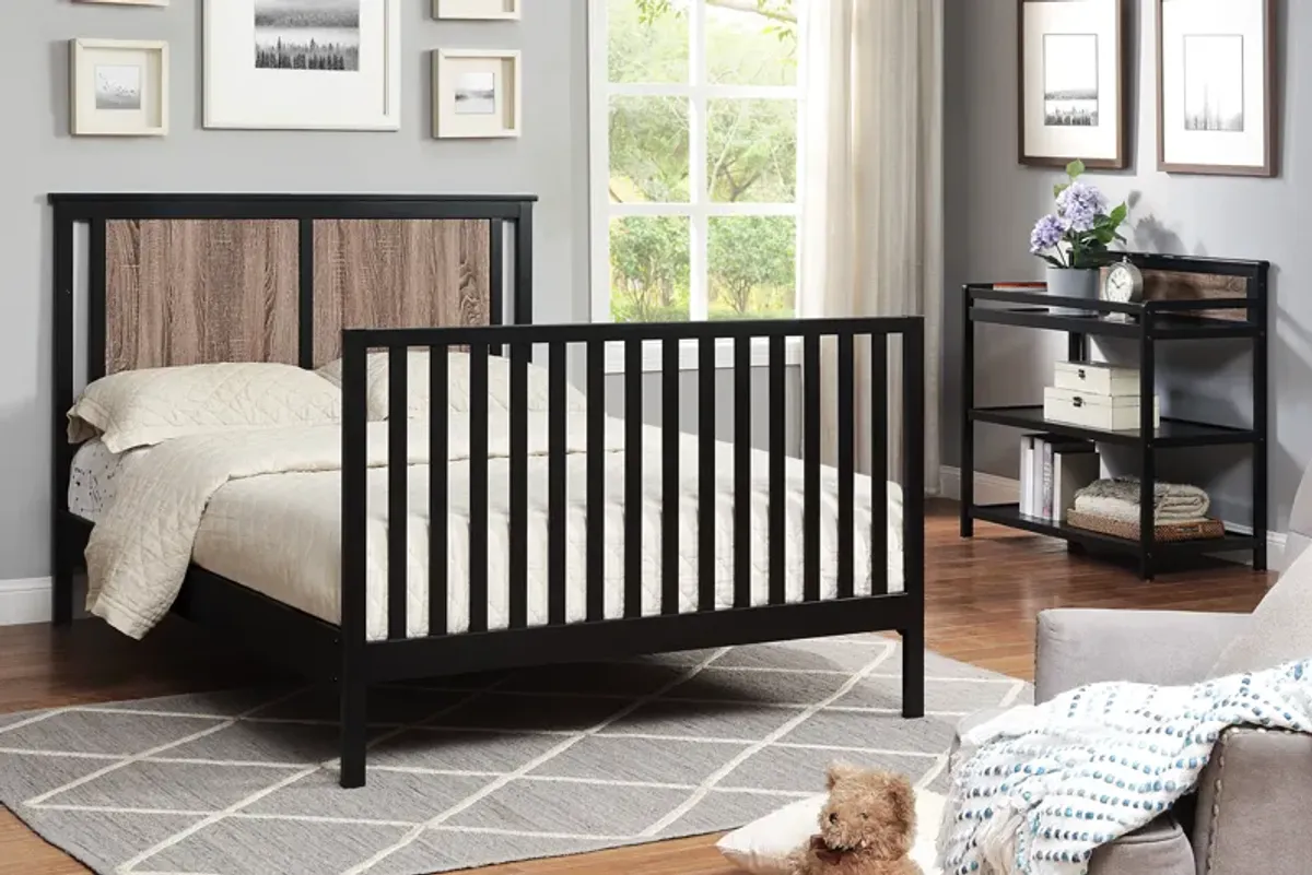 Suite Bebe Connelly 4-in-1 Convertible Crib Black/Vintage Walnut