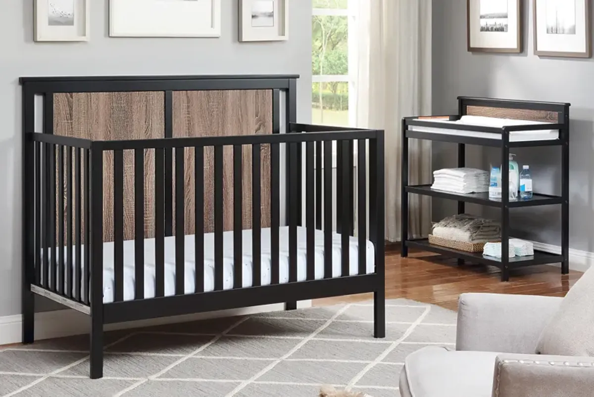 Suite Bebe Connelly 4-in-1 Convertible Crib Black/Vintage Walnut