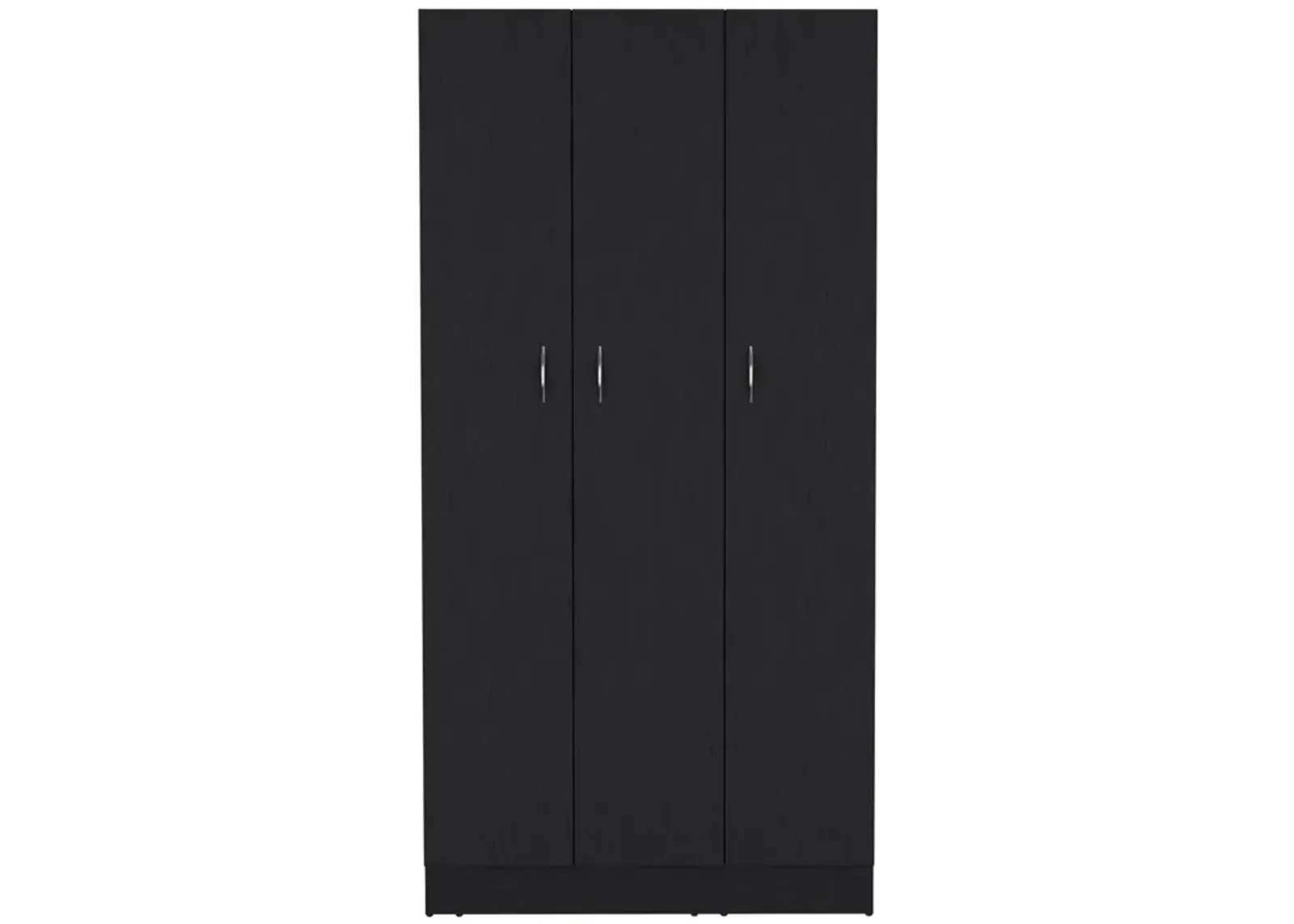 Westbury Wardrobe Armoire with 3-Doors and 2-Inner Drawers, Black -Bedroom