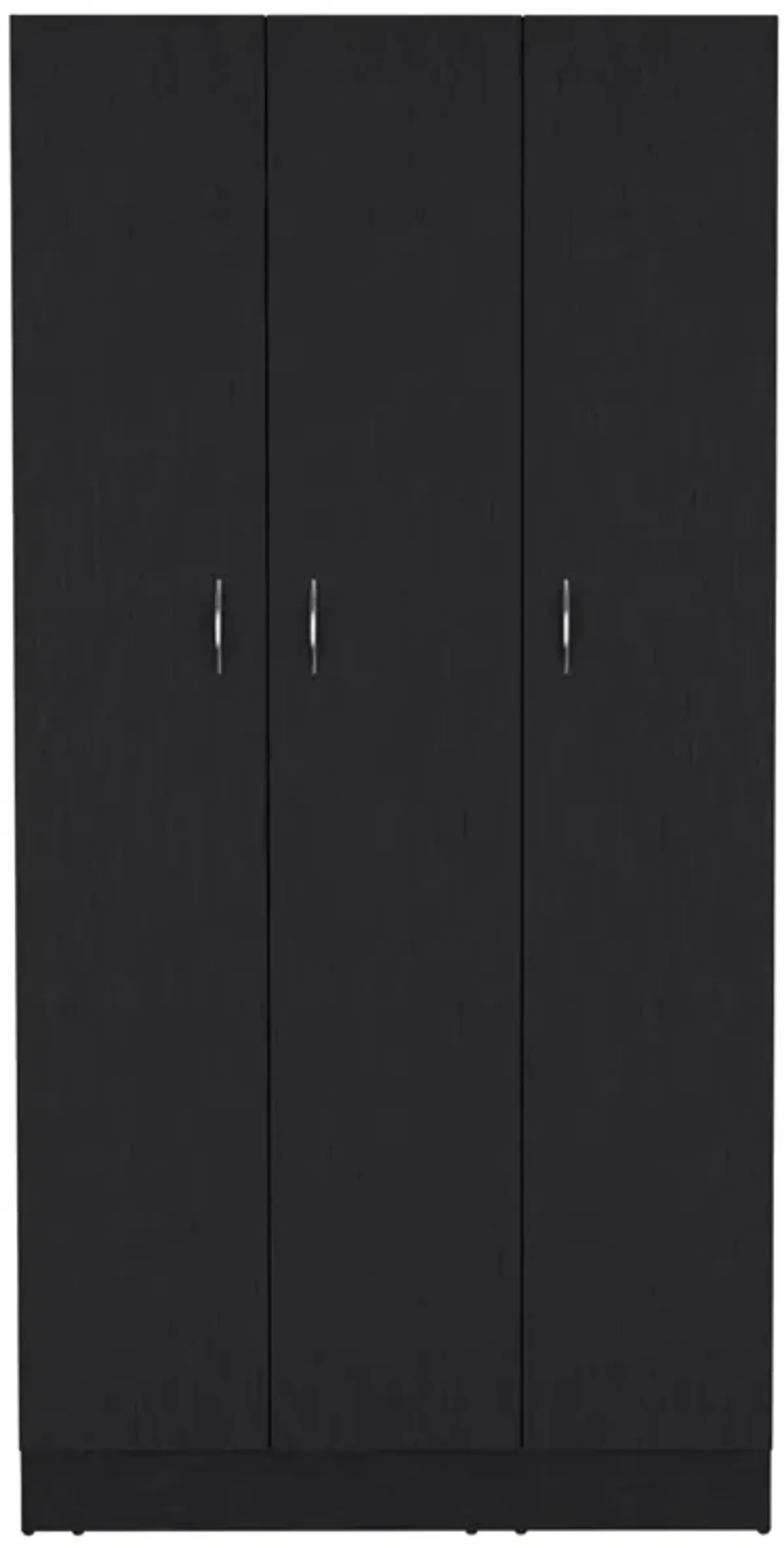 Westbury Wardrobe Armoire with 3-Doors and 2-Inner Drawers, Black -Bedroom