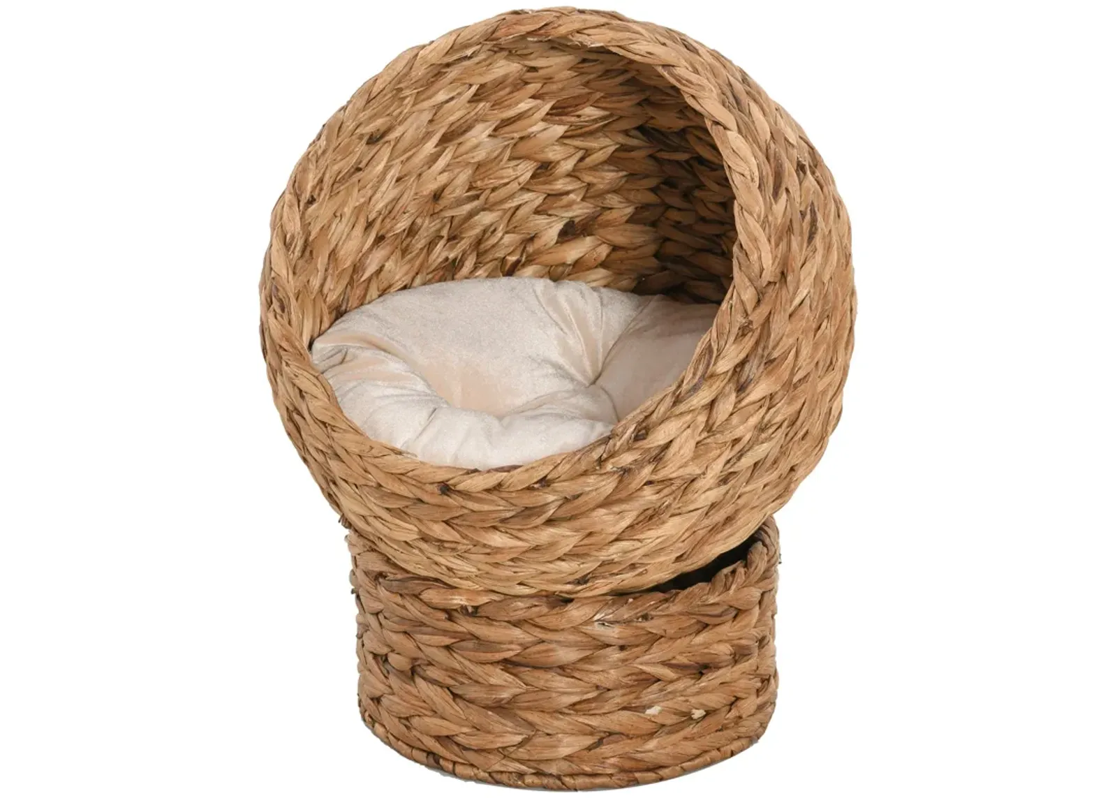 Natural Kitty Nest: 23.5" H Brown Banana Leaf Elevated Cat Basket