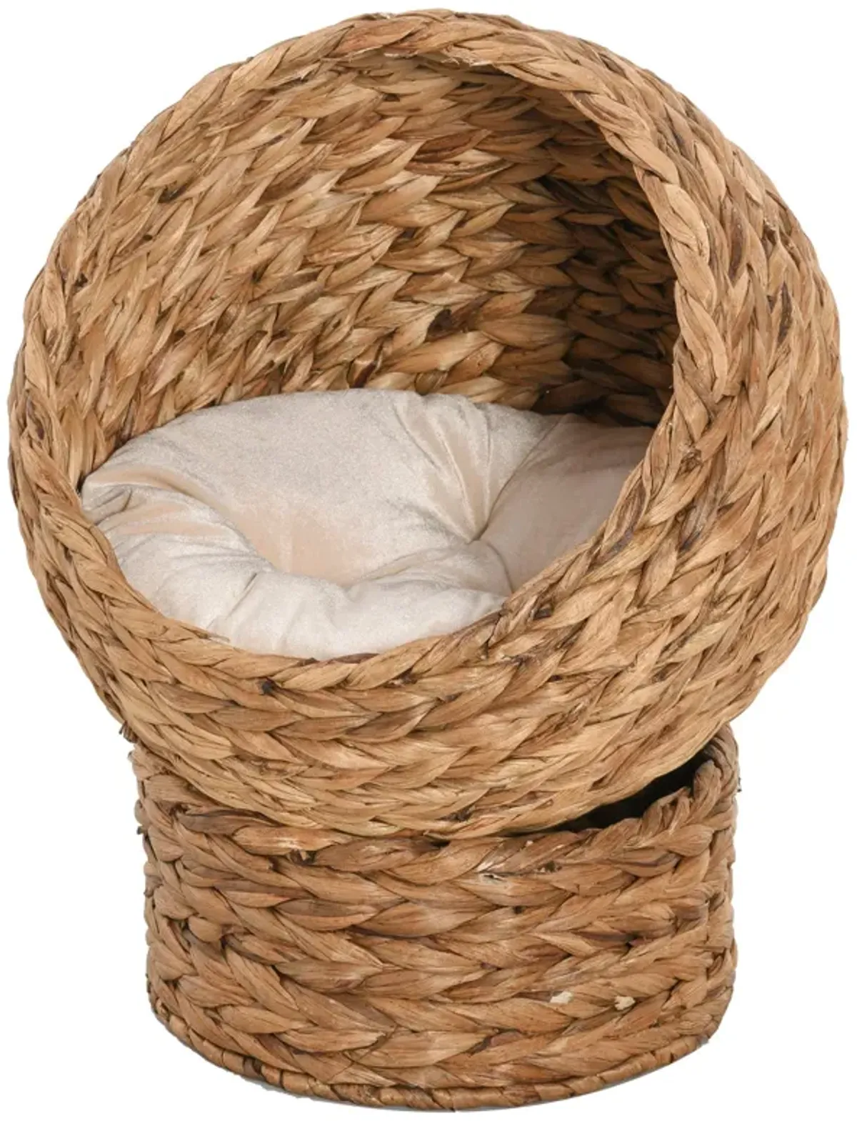 Natural Kitty Nest: 23.5" H Brown Banana Leaf Elevated Cat Basket