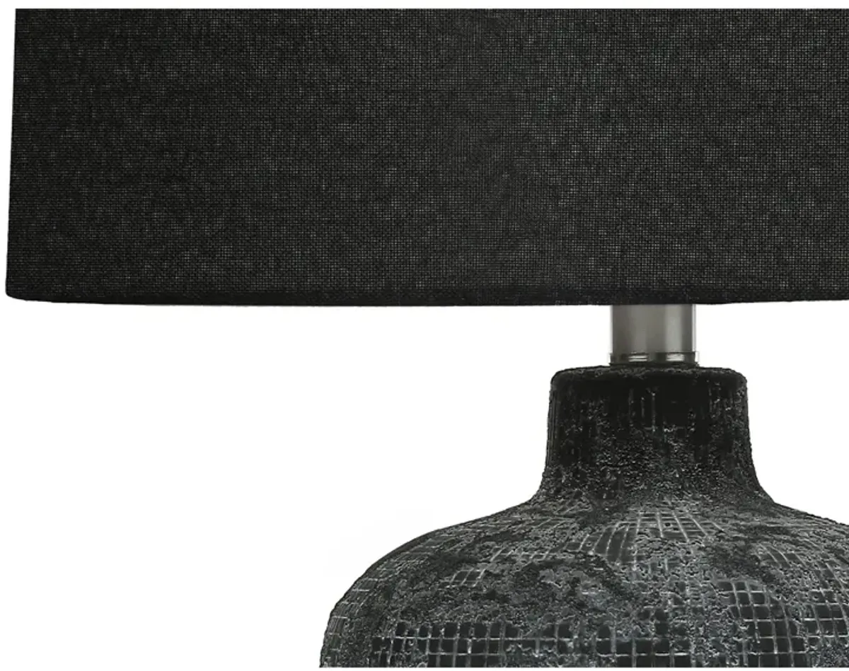 Monarch Specialties I 9621 - Lighting, Table Lamp, 24"H, Black Ceramic, Black Shade, Contemporary