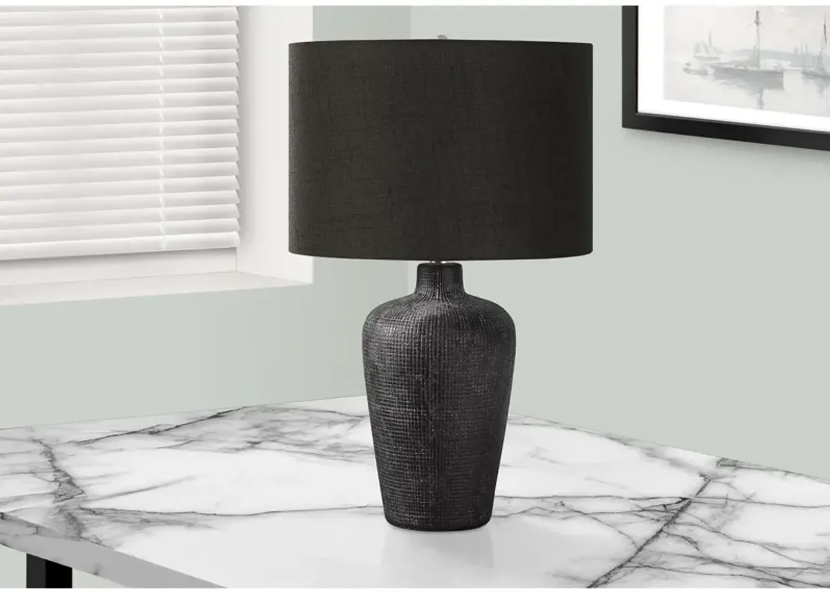 Monarch Specialties I 9621 - Lighting, Table Lamp, 24"H, Black Ceramic, Black Shade, Contemporary