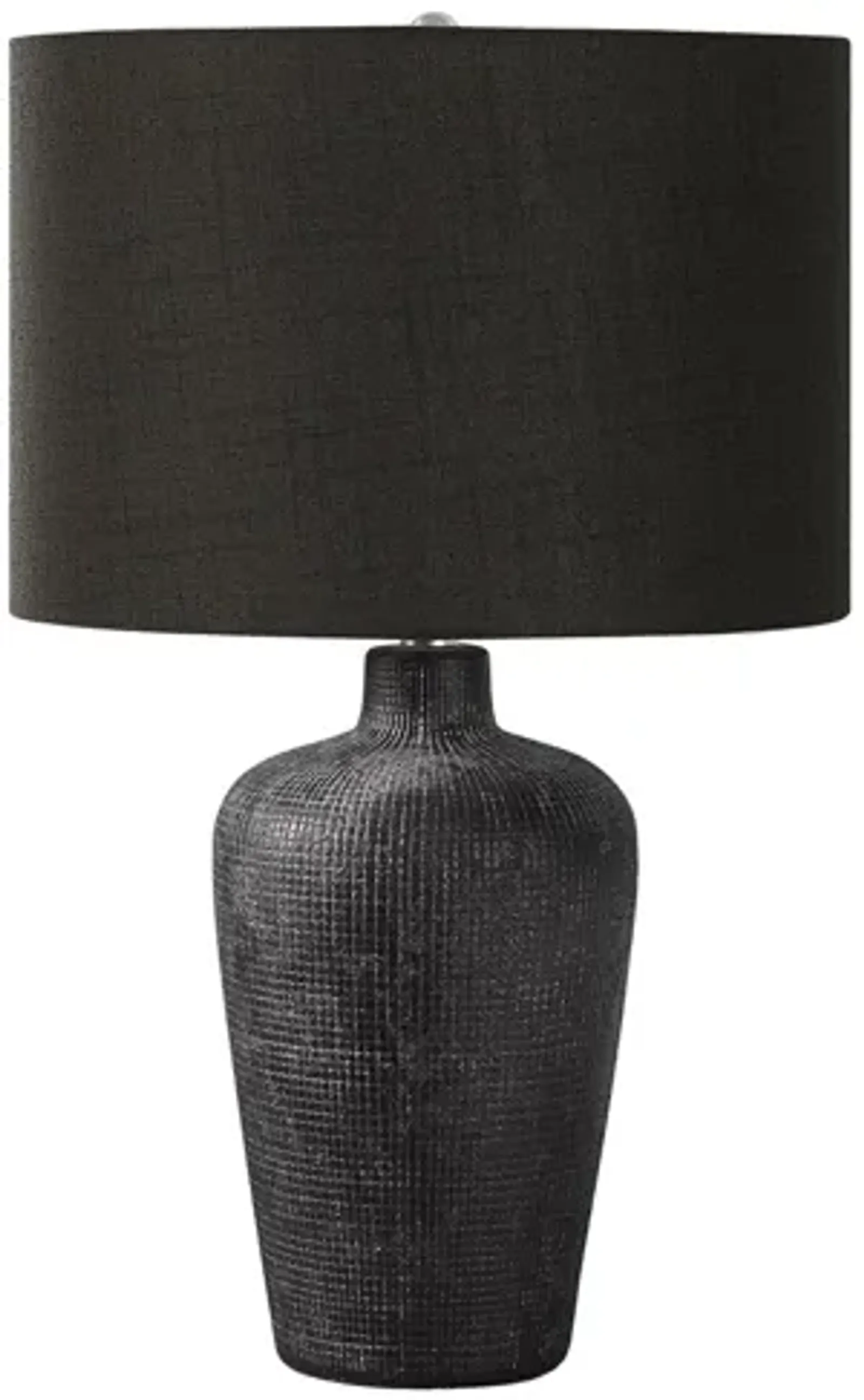 Monarch Specialties I 9621 - Lighting, Table Lamp, 24"H, Black Ceramic, Black Shade, Contemporary