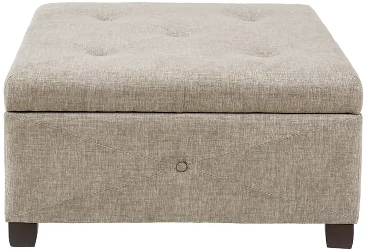 Gracie Mills Rylie Button-Tufted Square Storage Ottoman