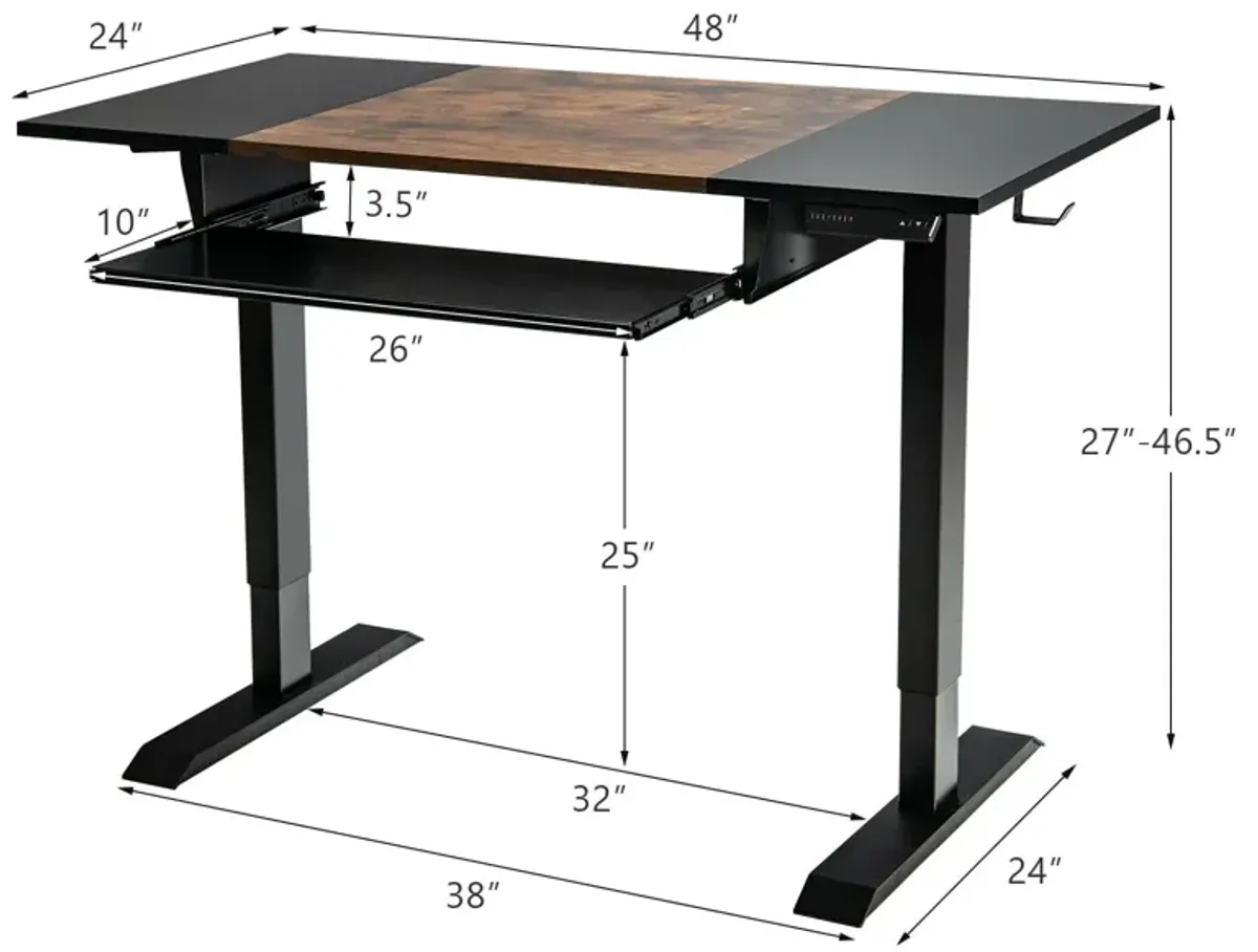 48 Inch Electric Sit to Stand Desk with Keyboard Tray