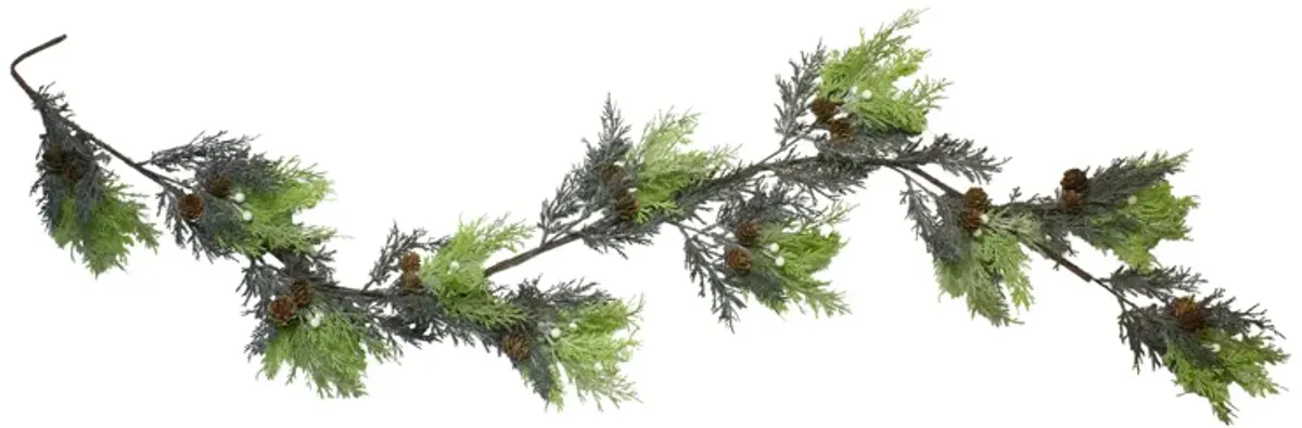 5' Berry  Cedar and Pine Cone Artificial Christmas Garland - Unlit