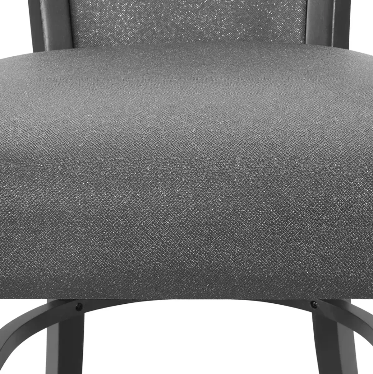 Brandon 24 Inch Counter Height Chair Set of 2, Gray Fabric Upholstery - Benzara