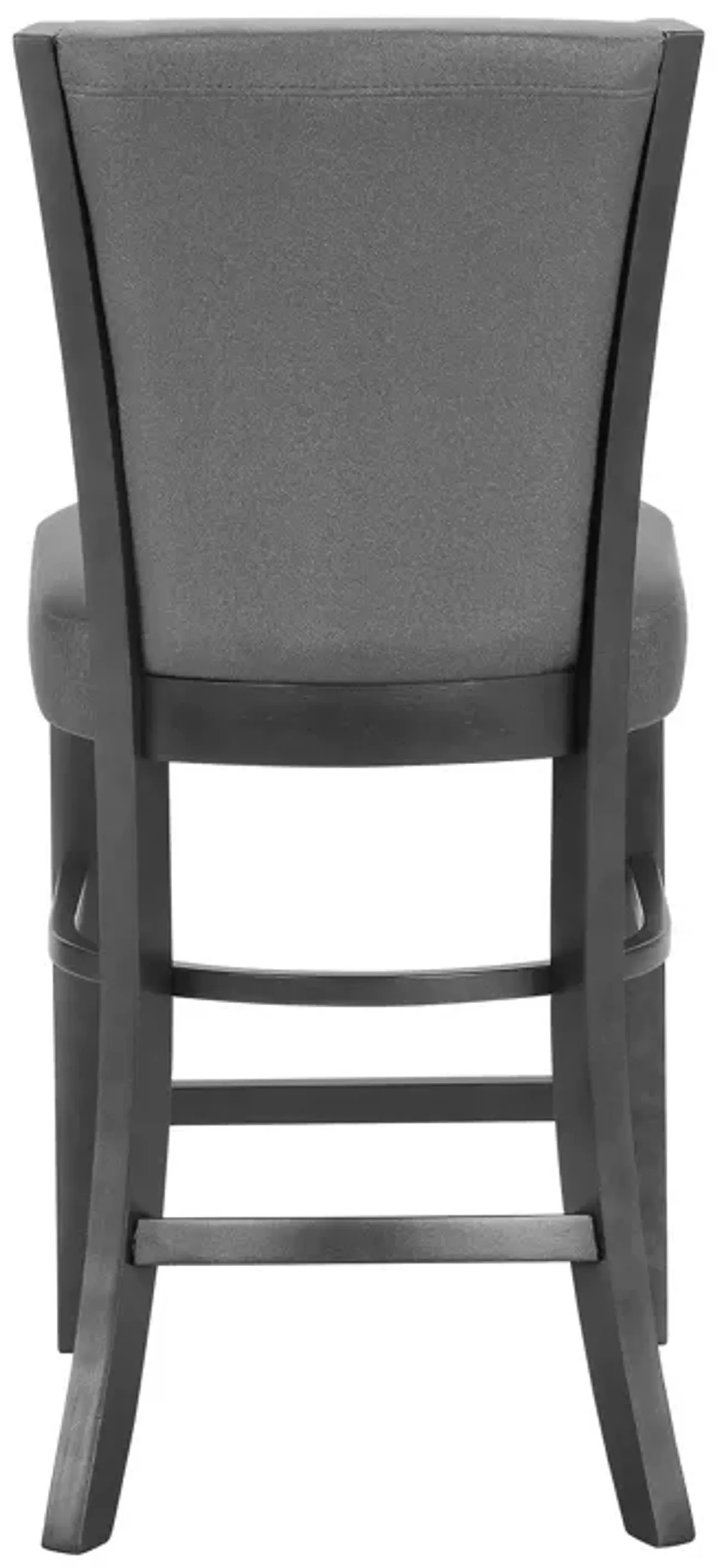 Brandon 24 Inch Counter Height Chair Set of 2, Gray Fabric Upholstery - Benzara