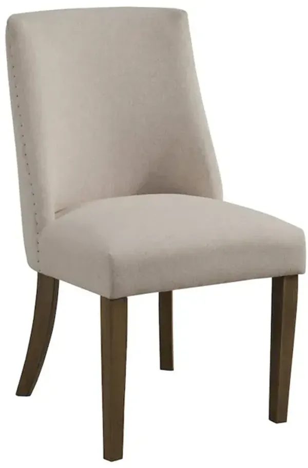 Kensington Set of 2 Upholstered Parson Chairs, Reclaimed Natural