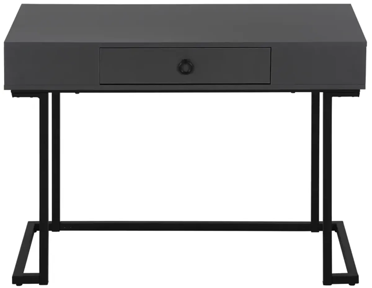 Monarch Specialties I 7386 Computer Desk, Home Office, Laptop, Storage Drawers, 42"L, Work, Metal, Laminate, Grey, Black, Contemporary, Modern