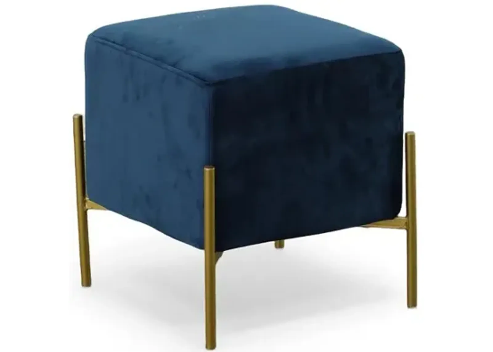 Carolina Living Larenta Upholstered Stool/Footrest - Navy Blue