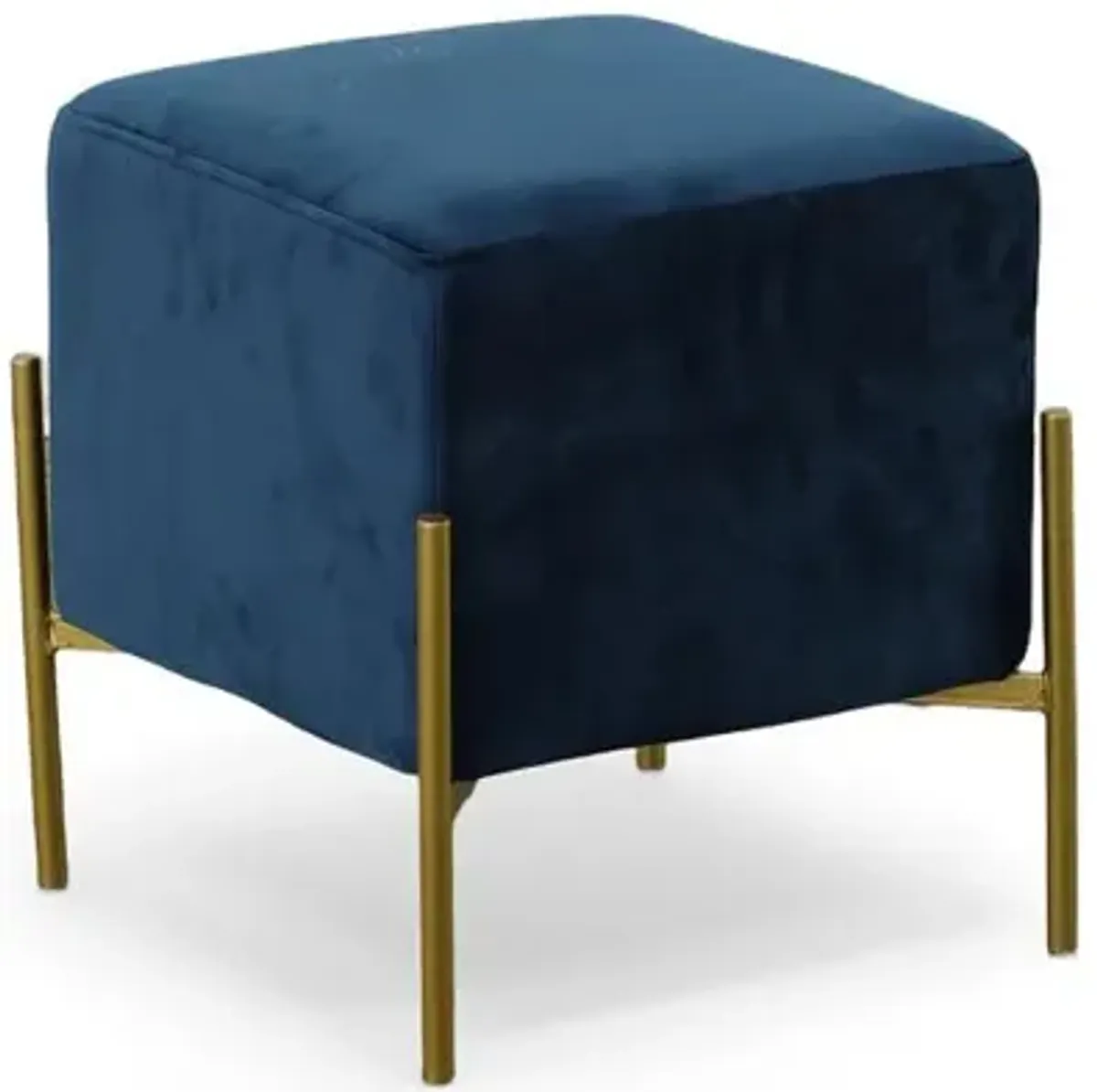 Carolina Living Larenta Upholstered Stool/Footrest - Navy Blue