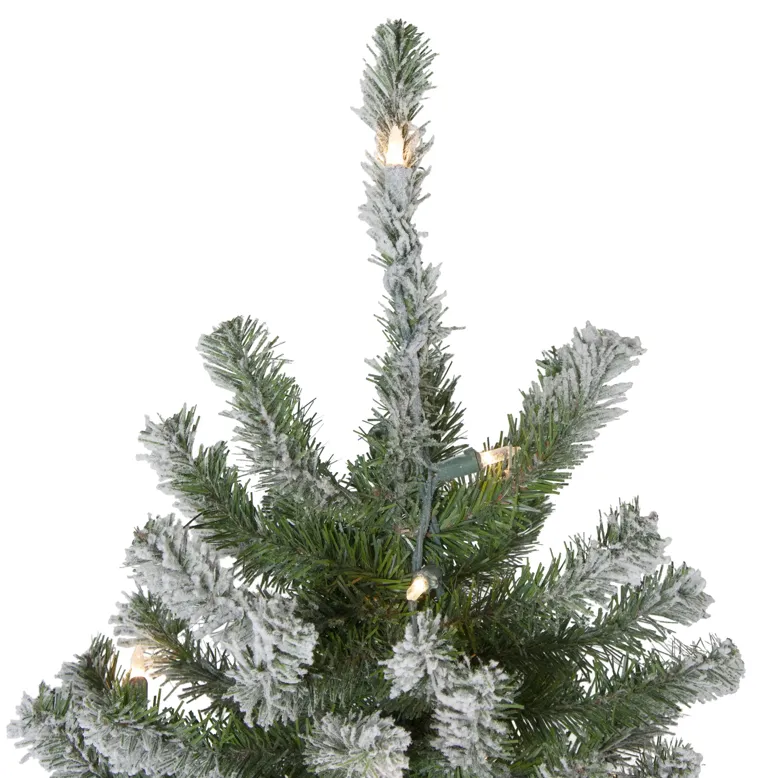 6' Pre-Lit Flocked Alpine Artificial Christmas Tree  Clear Lights