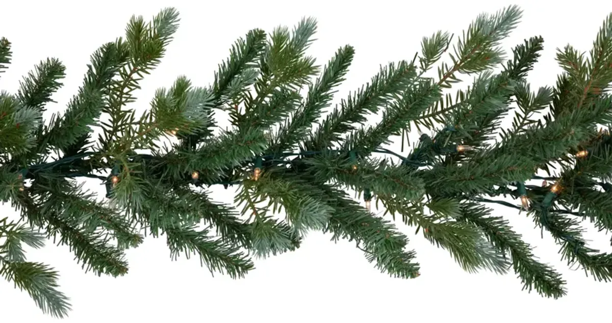 9' x 14" Pre-Lit Blue Spruce Artificial Christmas Garland  Clear Lights