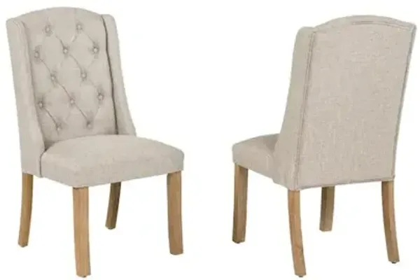 Beige Dining Chairs Wood Legs In Beige Color