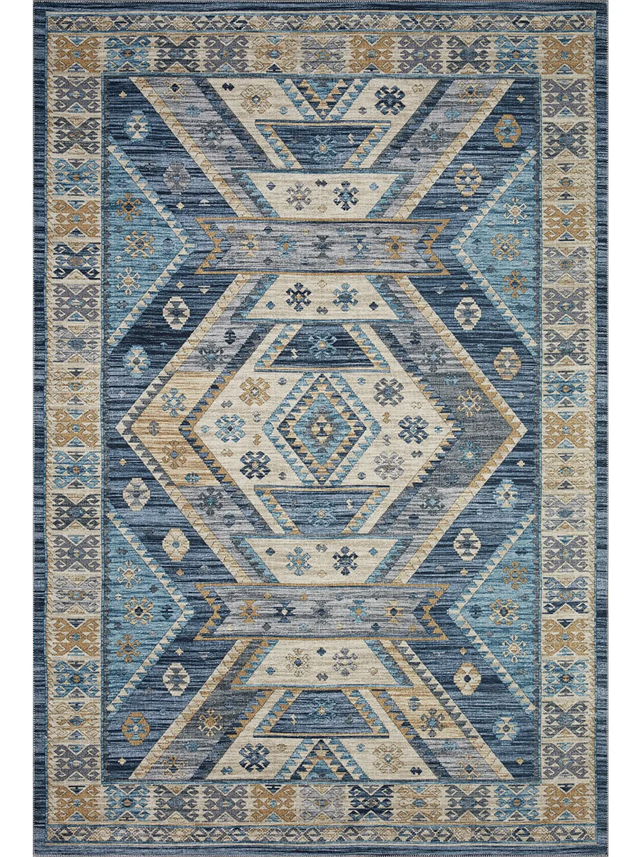 Zion ZIO02 Ocean/Gold 3'6" x 5'6" Rug