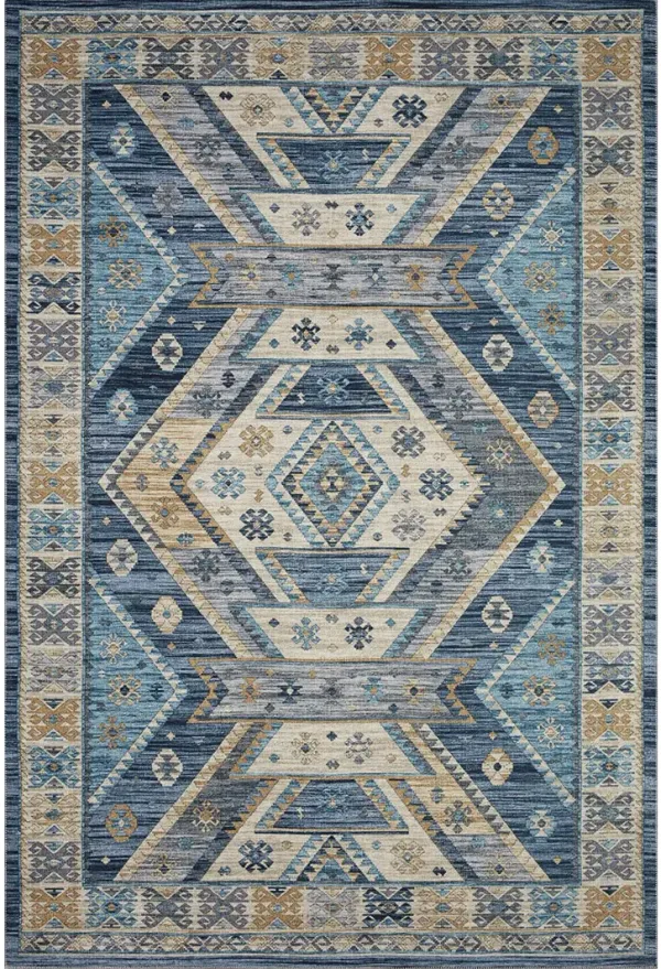 Zion ZIO02 Ocean/Gold 3'6" x 5'6" Rug