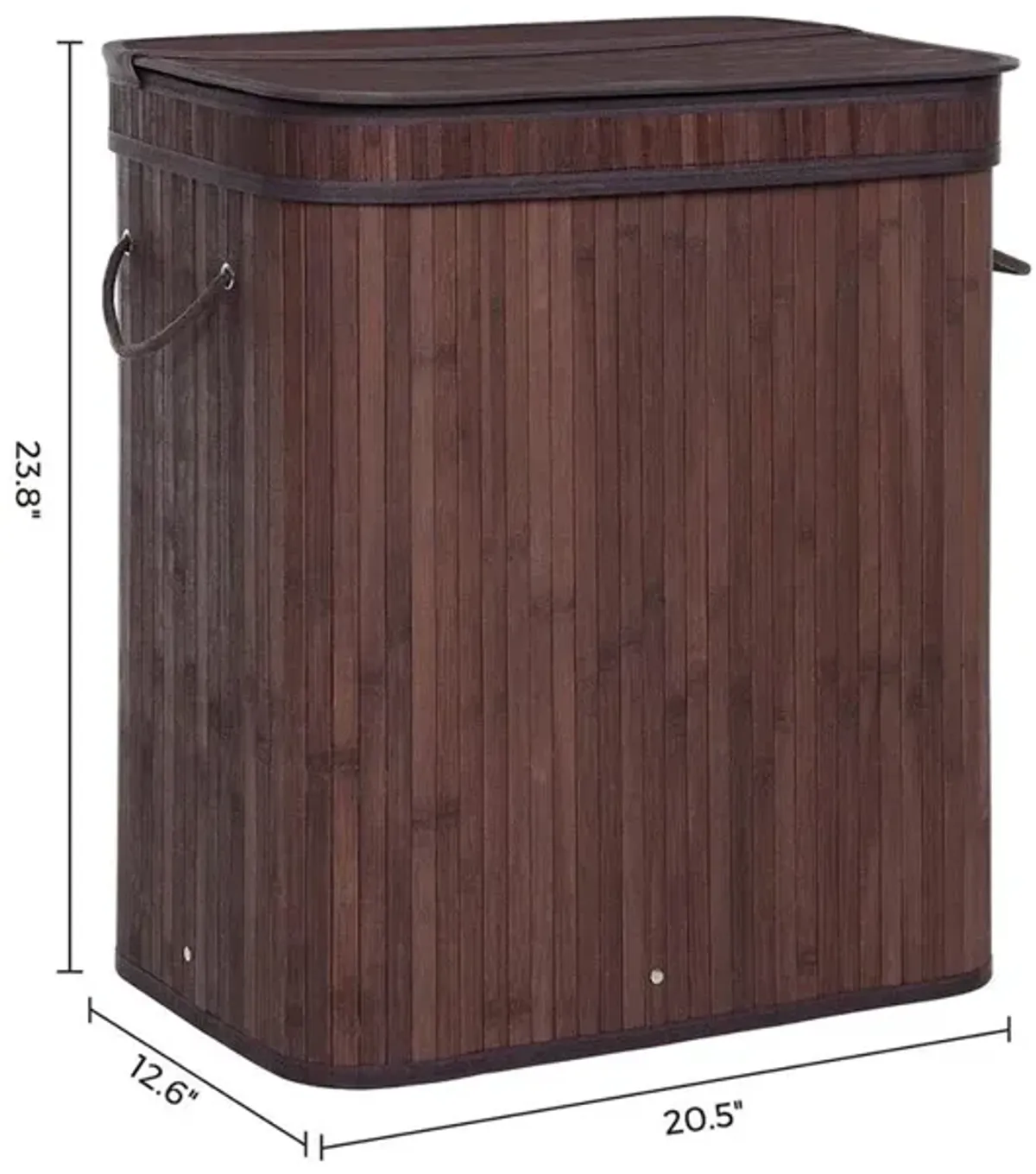 Bamboo Laundry Hamper 100L Dirty Clothes Storage Basket with Lid Liner and Handles Rectangular