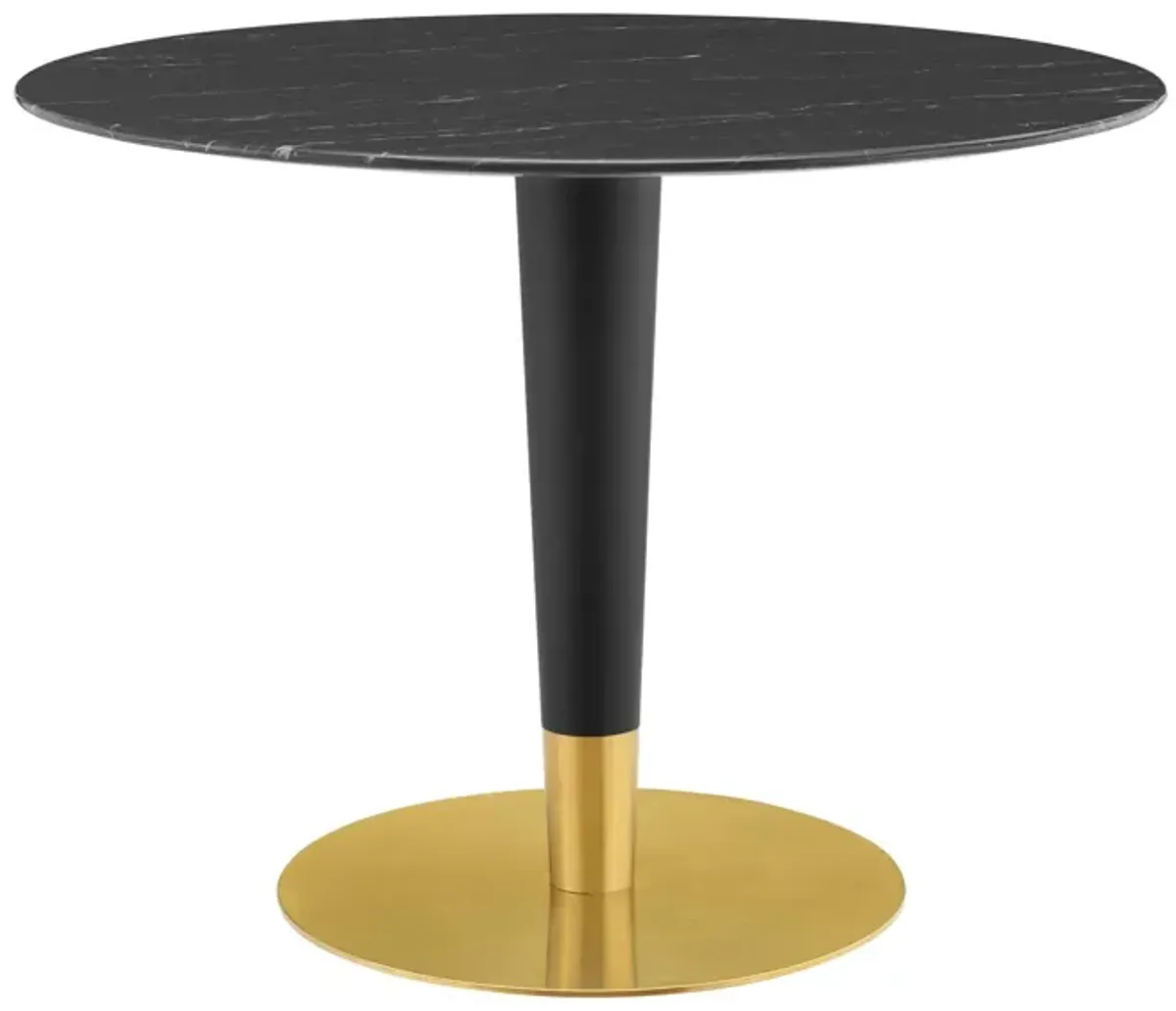 Modway - Zinque 40" Artificial Marble Dining Table Gold Black