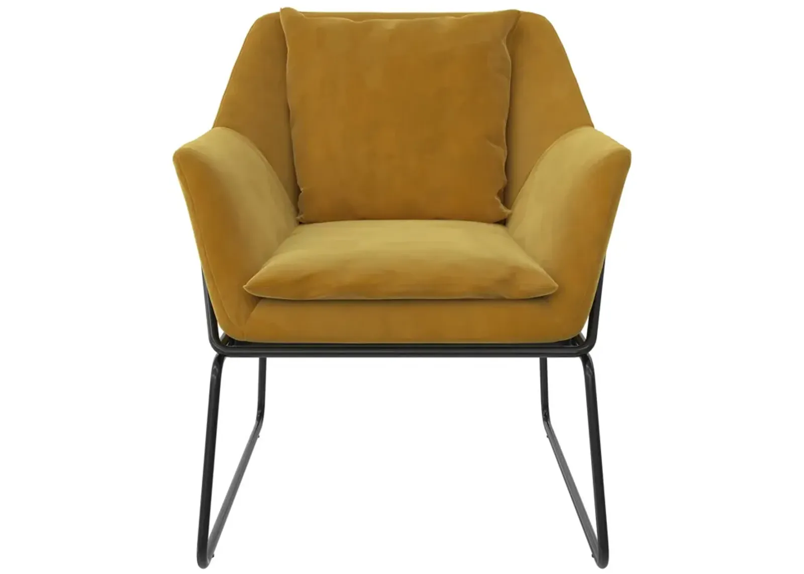 Cassie Accent Chair, Mustard Yellow Velvet