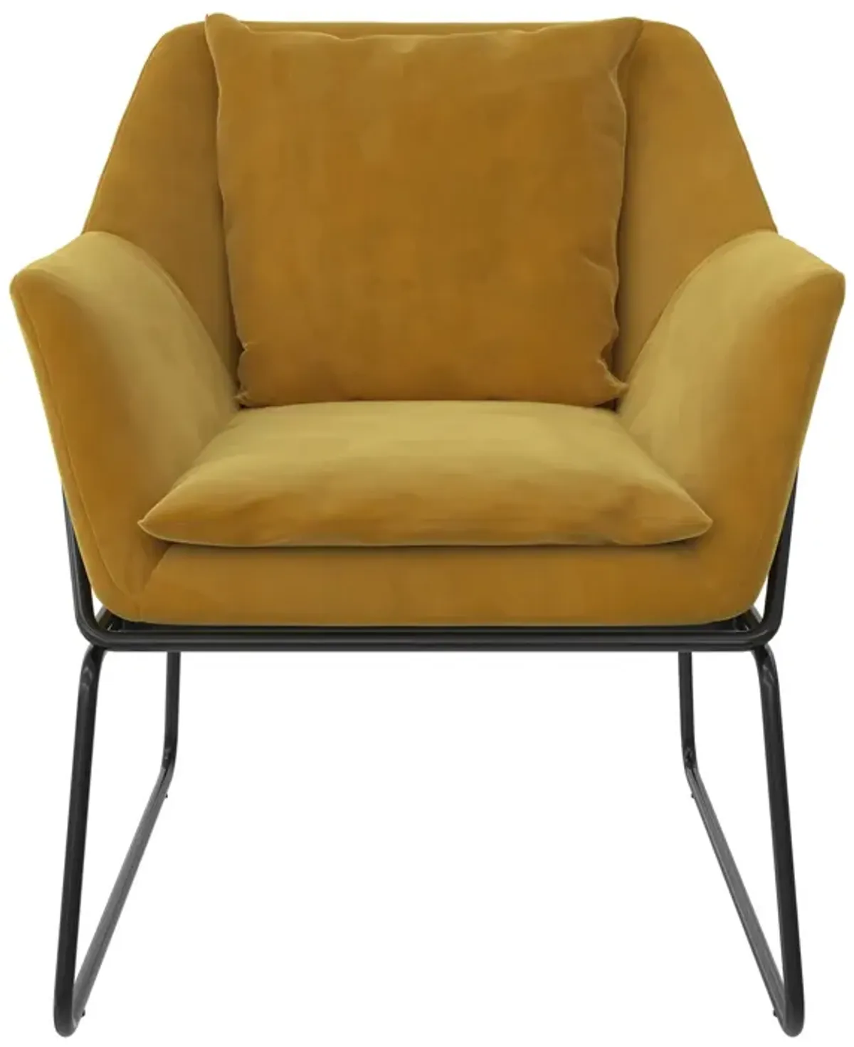 Cassie Accent Chair, Mustard Yellow Velvet