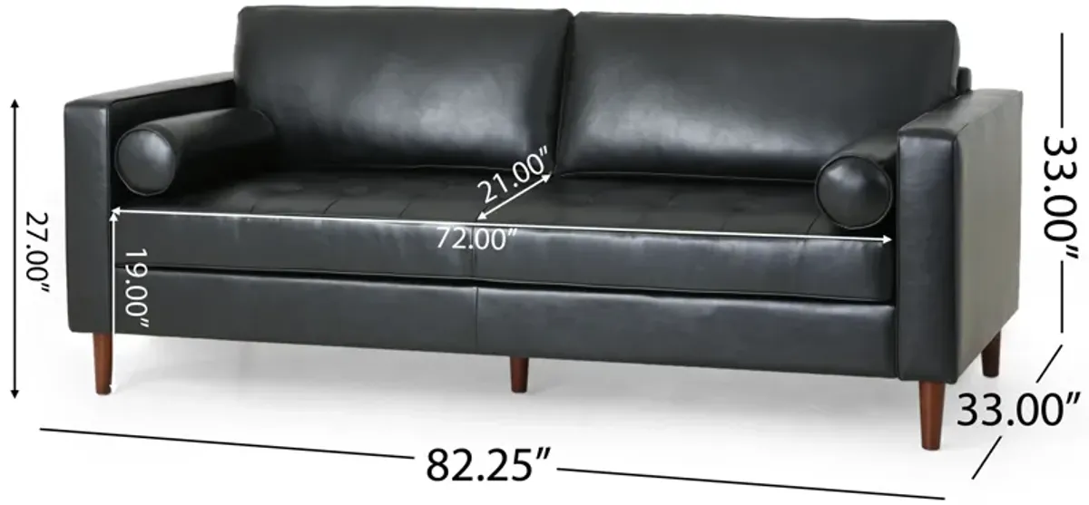 Merax Solid Wood Frame PU Fabric Sofa Couch