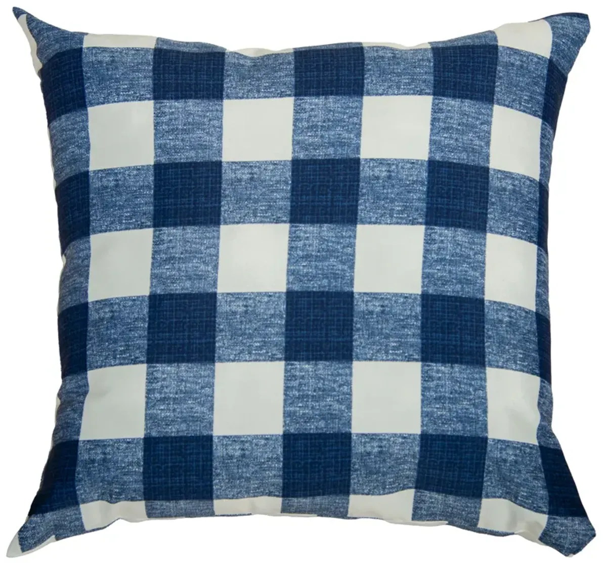 22"x22" Indoor/Outdoor Pillow, Blue Plaid