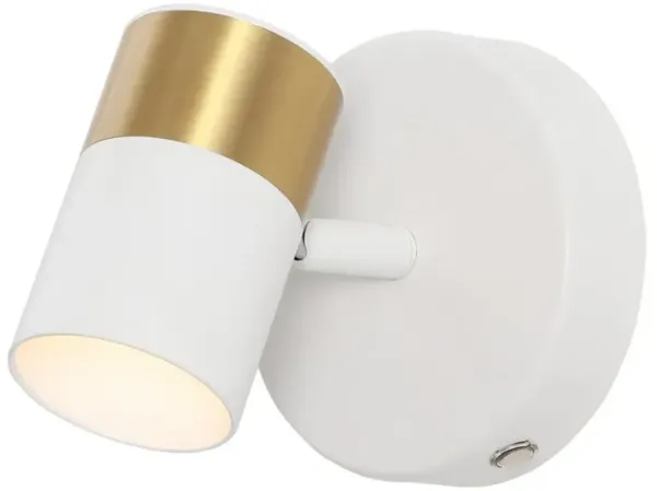 Paola 6" 1-Light Modern Adjustable Head Integrated Dimmable LED Rechargeable Wall Spotlight with Touch Sensor