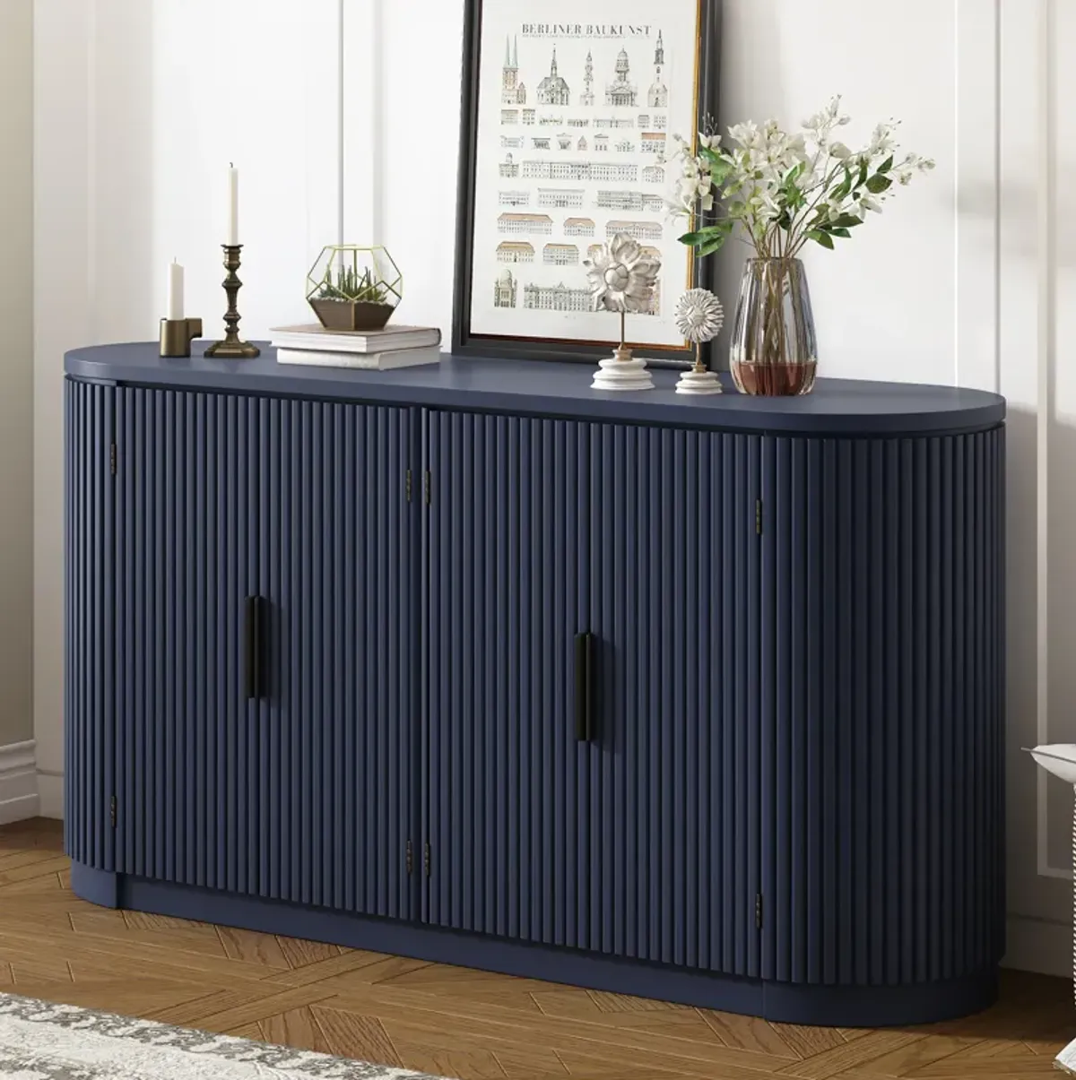 Merax Classic Storage Cabinet with Metal Handles