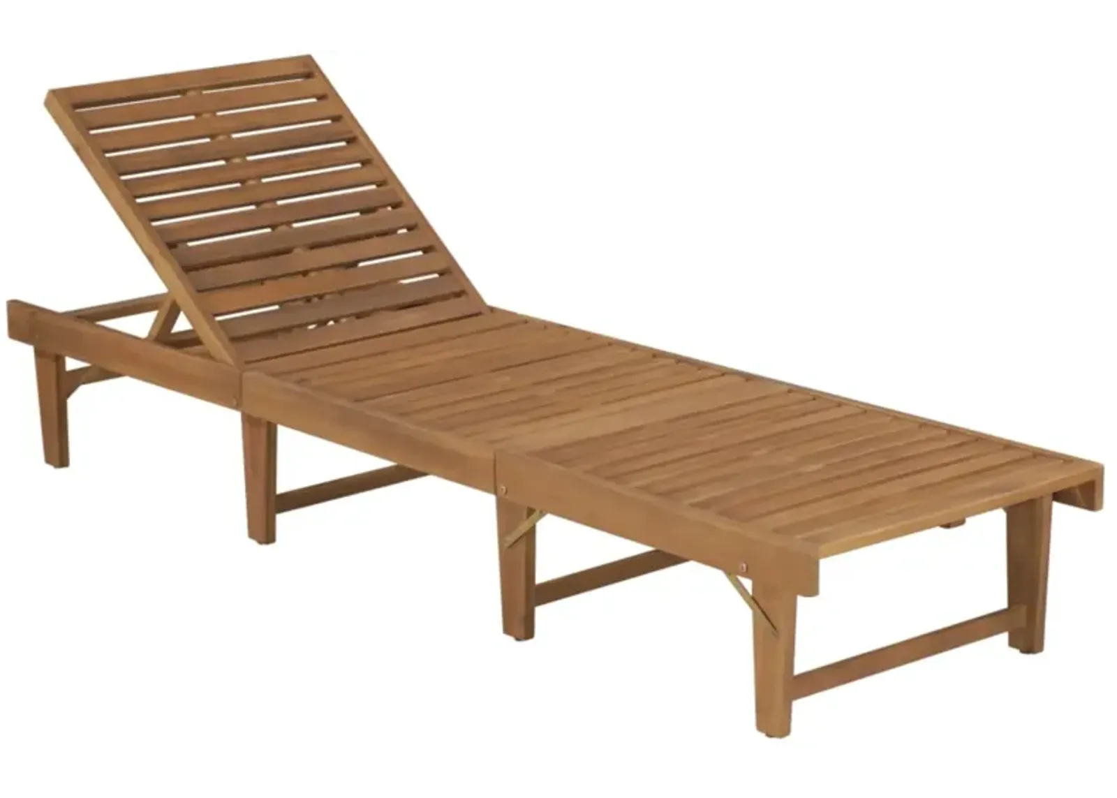 vidaXL Folding Sun Lounger with Cushion Solid Acacia Wood