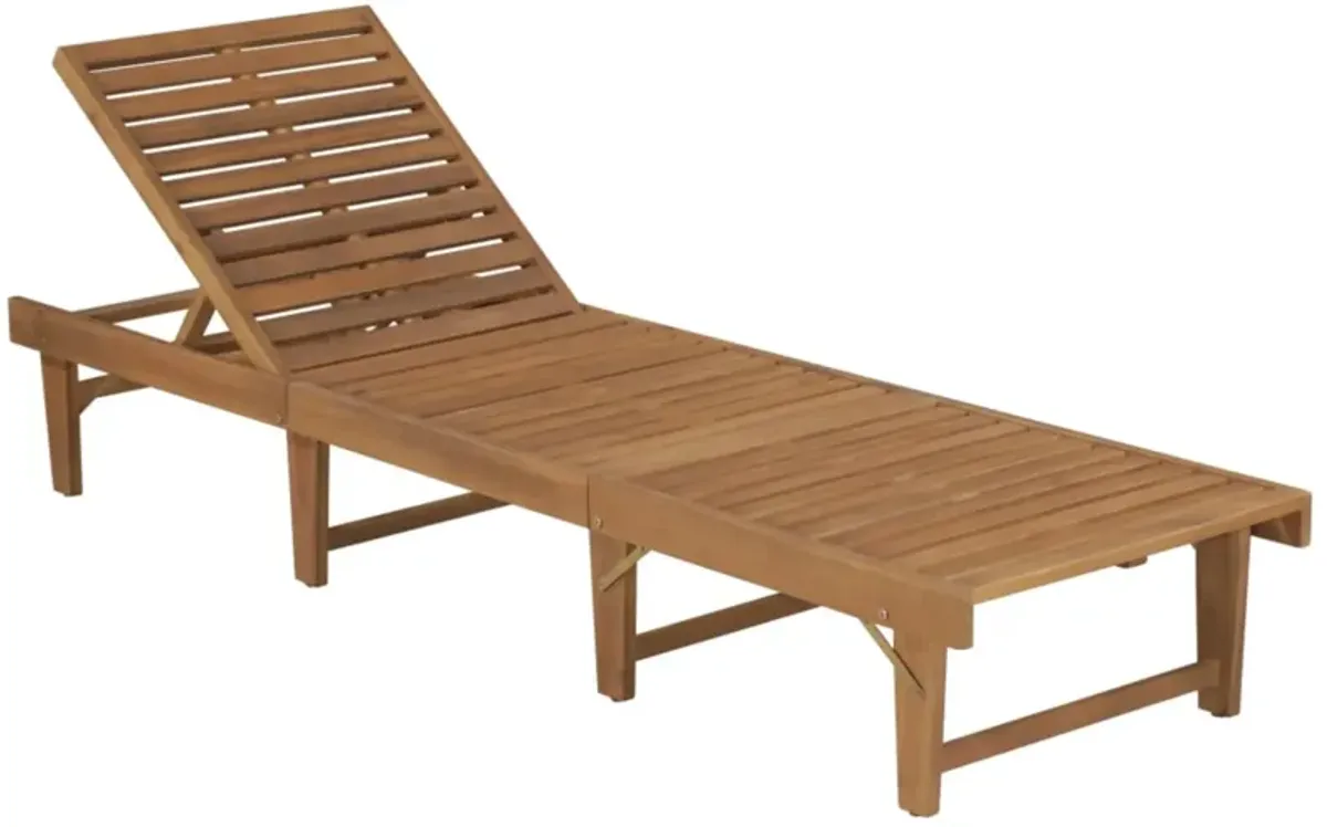 vidaXL Folding Sun Lounger with Cushion Solid Acacia Wood