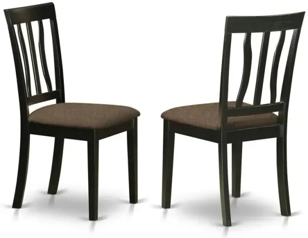 ANC-BLK-C Antique Kitchen Chair Cushion Seat with Black and Cherry Finish