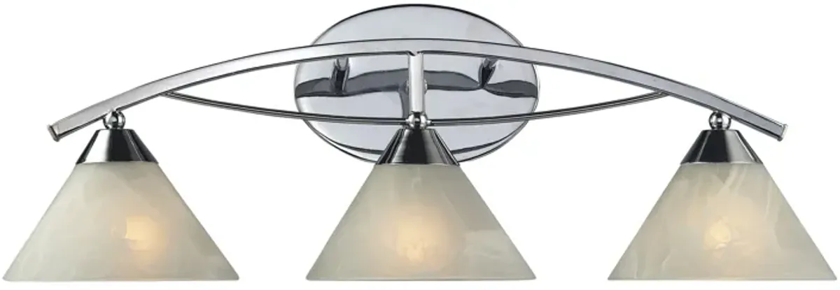 Elysburg 25'' Wide 3-Light Chrome Vanity Light