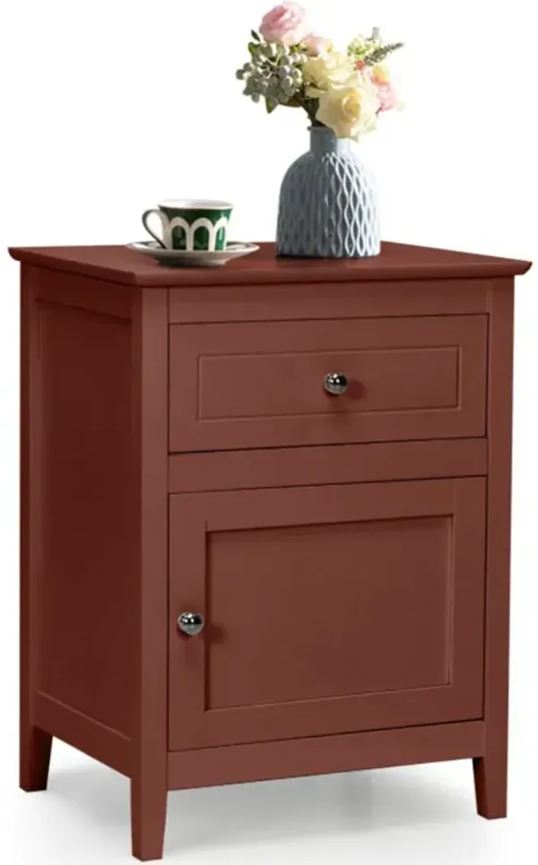 Hivago 2-Tier Accent Table with Spacious Tabletop