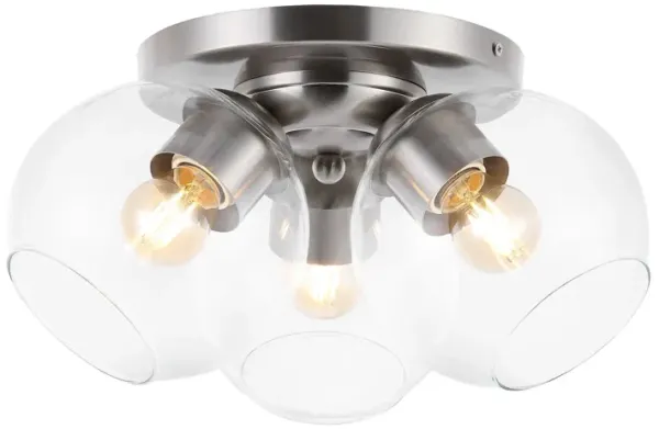 Iris Farmhouse Rustic Iron/Glass LED Semi Flush Mount