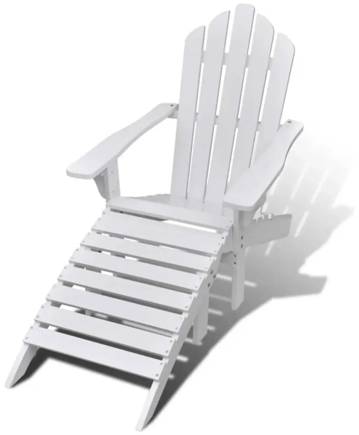 vidaXL Garden Chair with Ottoman Wood White