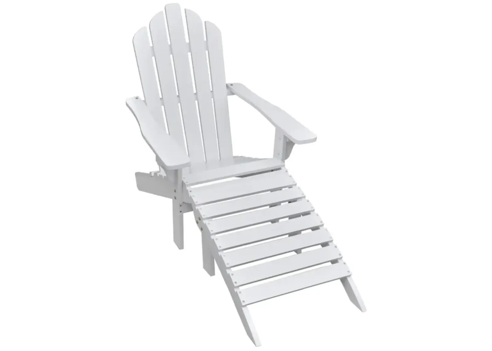 vidaXL Garden Chair with Ottoman Wood White